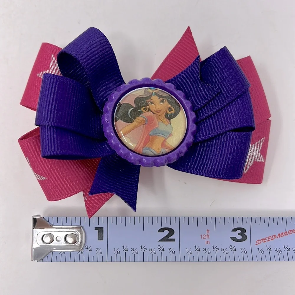 DISNEY HAIR BOW BUNDLE OF 6 OWL HELLO KITTY DISNEY PRINCESS MINNIE HAND MADE